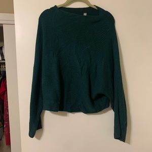 Leith green knit sweater with boat neck